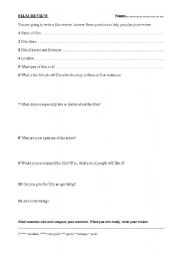 English Worksheet: Film Review