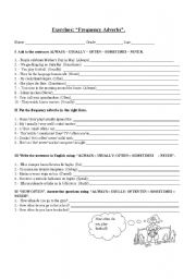 English Worksheet: Exercises frequency adverbs