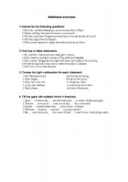 English worksheet: Exercises