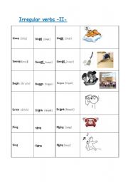 English worksheet: Irregular verbs -II-