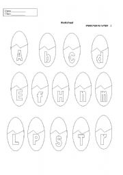 English Worksheet: letters