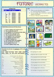 English Worksheet: FUTURE, GOING TO