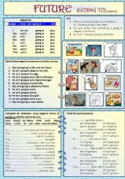 English Worksheet: FUTURE, GOING TO