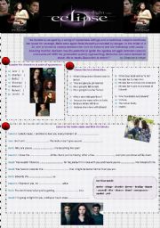 English Worksheet: Eclipse- Twilight Saga