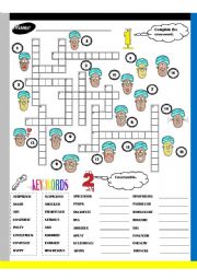 English Worksheet: Feelings_Crossword + Unscramble (Key Included)