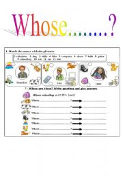 English Worksheet: whose.....?