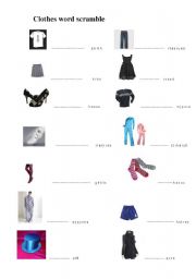 English worksheet: Clothes