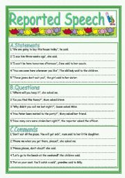 English Worksheet: Reported Speech