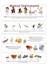 English Worksheet: Musical Instruments