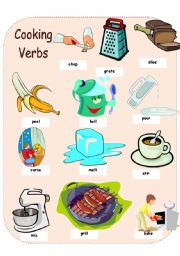 English Worksheet: Cooking Verbs