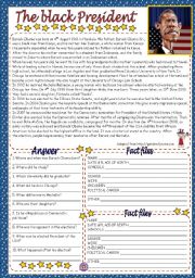 English Worksheet: THE BLACK PRESIDENT - BARACK OBAMA