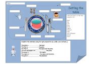 English Worksheet: Setting the table