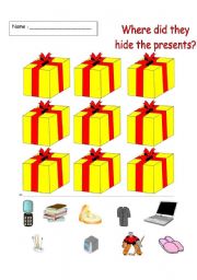 English Worksheet: Where are the presents?
