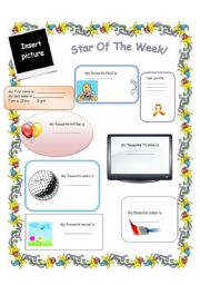 English Worksheet: Star student of the week