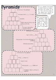 English Worksheet: word pyramid