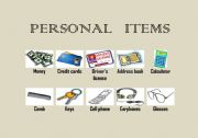English worksheet: Personal items