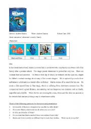 English Worksheet: Finding Nemo