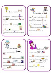 English Worksheet: character activity card 2