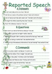 English Worksheet: Reported Speech II