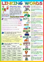 Linking Words B W Version Key Included Esl Worksheet By Katiana