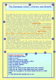 THE EUROPEAN UNION : HISTORY AND GROWTH.