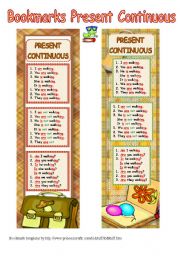 Bookmark - Present Continuous