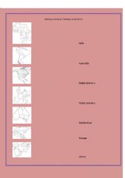 English worksheet: Matching Continents