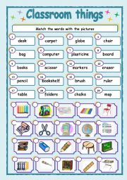 English Worksheet: CLASS ROOM THINGS