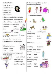 English Worksheet: 6th grade revision-2