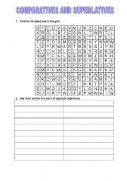 English Worksheet: crossword about comparatives and superlatives.