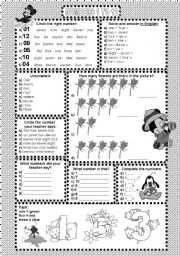 English Worksheet: Numbers 1 - to 12