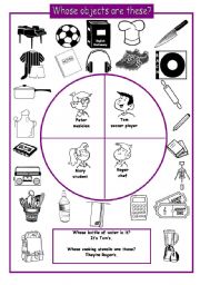 English Worksheet: Whose objects are these?