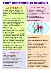 English Worksheet: Party at home