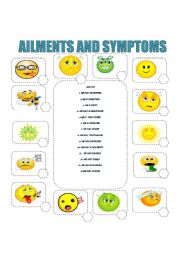 English Worksheet: AILMENTS AND SYMPTOMS