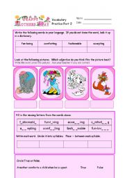 Mothers Day Vocabulary Practice Part 5/8 of unit.  With detailed key.