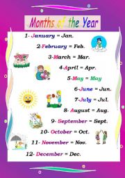 English Worksheet: Months of the Year(3 pages )