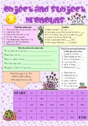 English Worksheet: object pronouns, subject pronouns, possessive adjectives