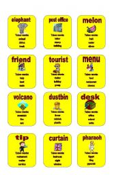 English Worksheet: Taboo - set 1