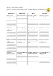 English Worksheet: opinion essay / composition web search