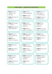 English Worksheet: Pairwork language functions role-play