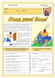 English Worksheet: HOME, SWEET HOME!