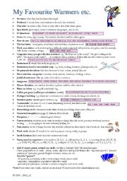 English Worksheet: My favourite warmers, ice breakers, fillers and mini conversations