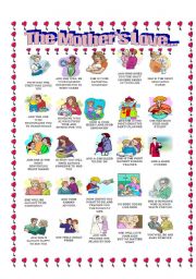 English Worksheet: The Mothers Love Reading