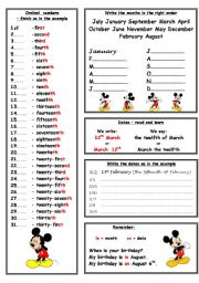 English Worksheet: Ordinal numbers