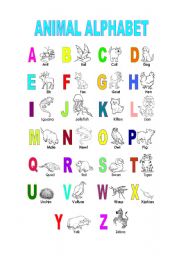 English Worksheet: Animal alphabet