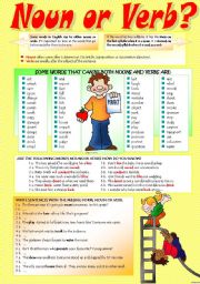 English Exercises Nouns Or Verbs