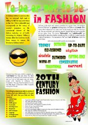 English Worksheet:  FASHION (Part I)