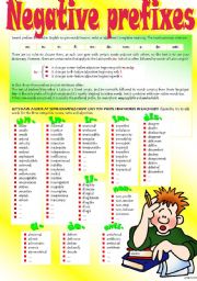 WORD FORMATION: NEGATIVE PREFIXES (Part I)