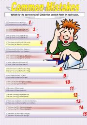 English Worksheet: COMMON MISTAKES