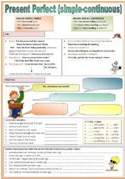 English Worksheet: Present perfect (simple & continuous)